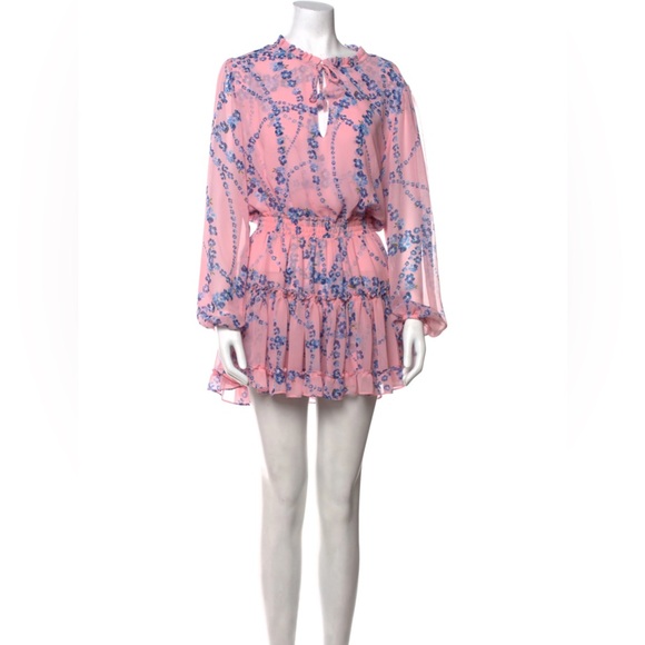 Misa $317 Lorena Mini Dress in Intertwined Pink Floral 💕 REVOLVE - Picture 4 of 6